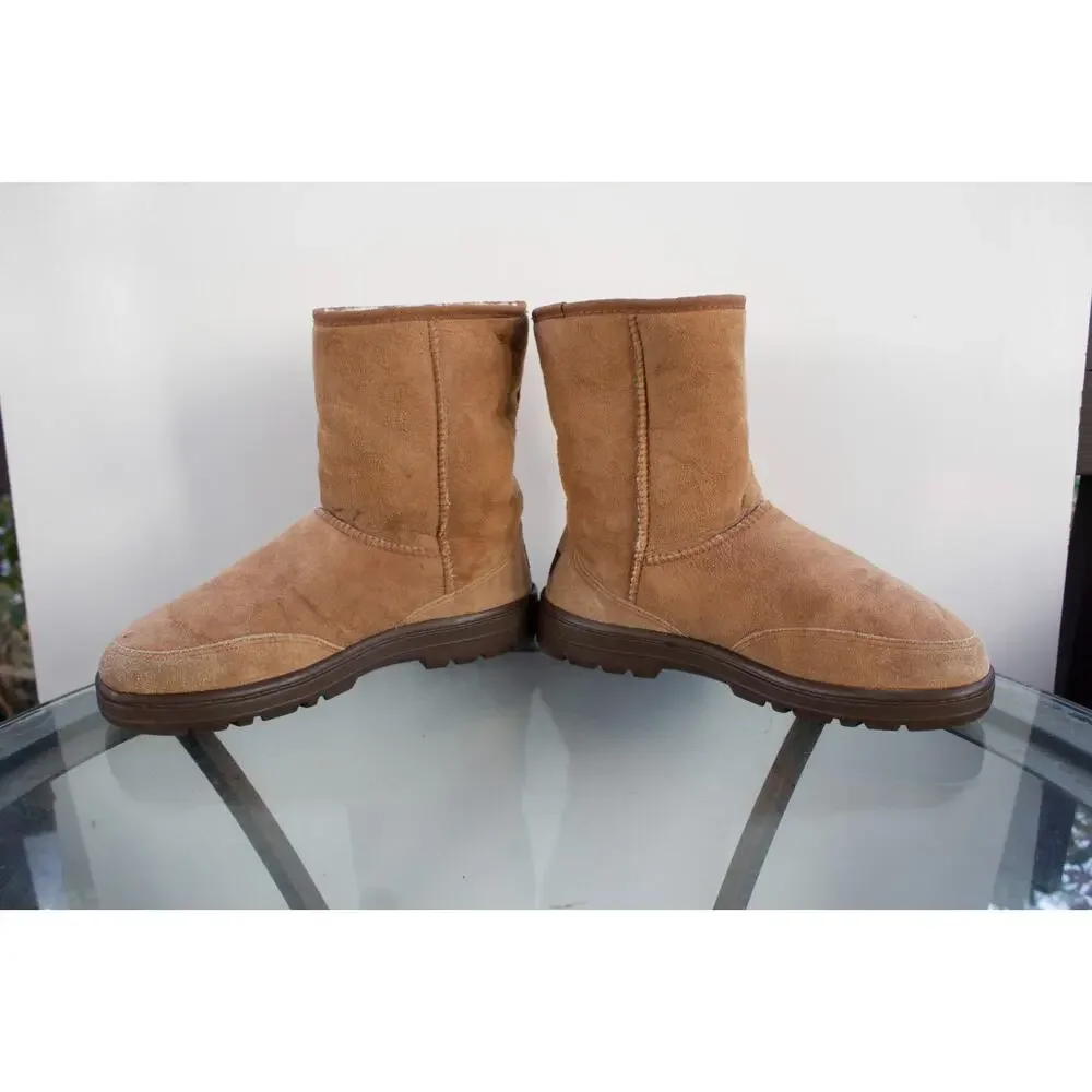 UGG Australia Chestnut Brown Offroader Ultra Short‎ Suede Shearling Shoes Men 10
